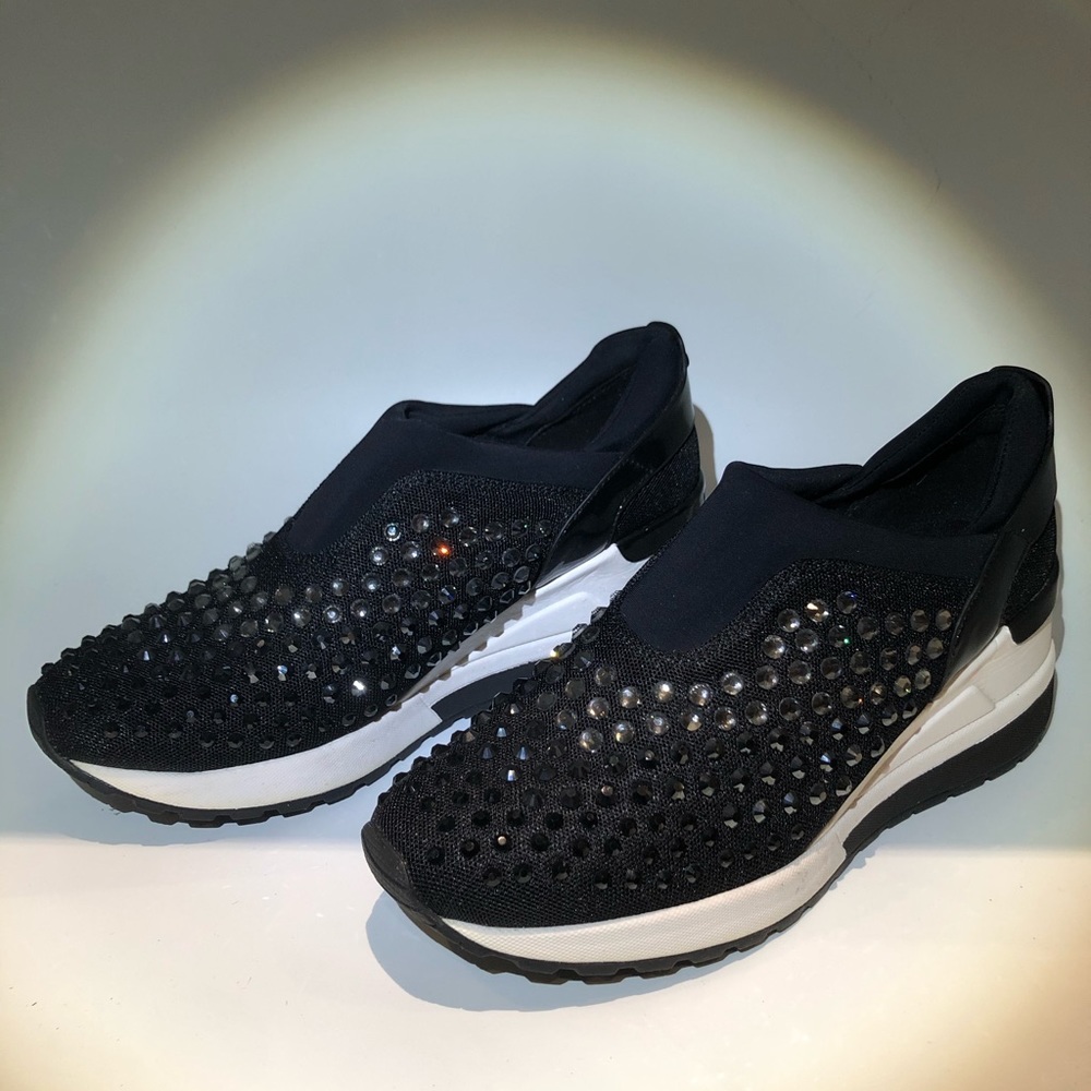 Michael Kors ace crystal encrusted sneaker black